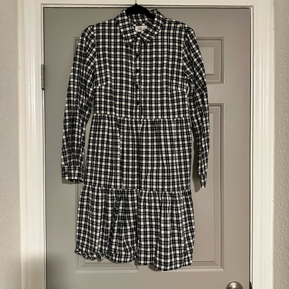 Black plaid dress